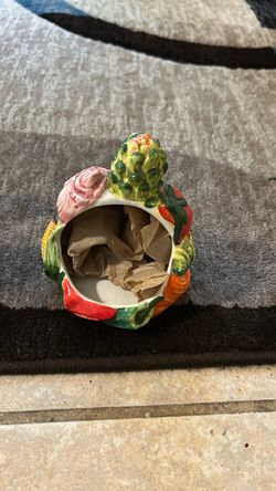 Ceramic Vegetable Motif Decorative Jar