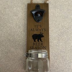 BLKSMITH Bear Themed Rustic Wall Hanging Bottle Opener