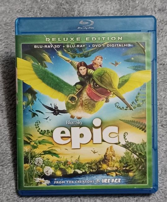 Blue Sky EPIC BLU RAY 3D 2 Disc Cartoon Fantasy Kids Movie