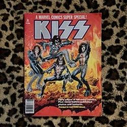 Marvel Kiss comic book written in real kiss blood