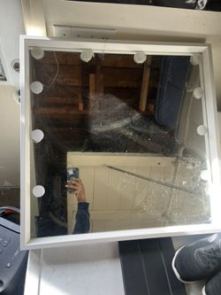 White Square Frame Vanity Mirror – Great for DIY Vanity