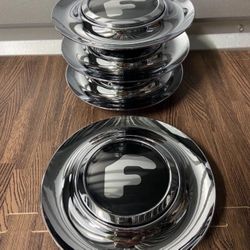 4pcs Set Silver CHROME Forgiato Floating Center Caps Forgiato XL Hubcap Rim Caps
