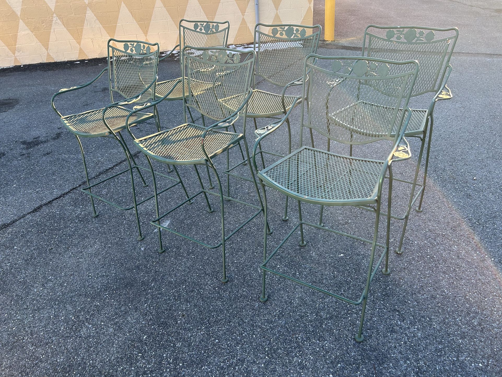 Beautiful Heavy Wrought Iron High Chairs *