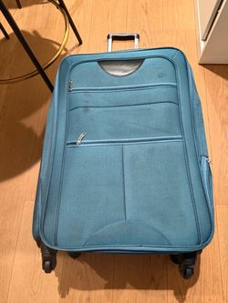 Teal Soft-Shell Spinner Luggage Suitcase