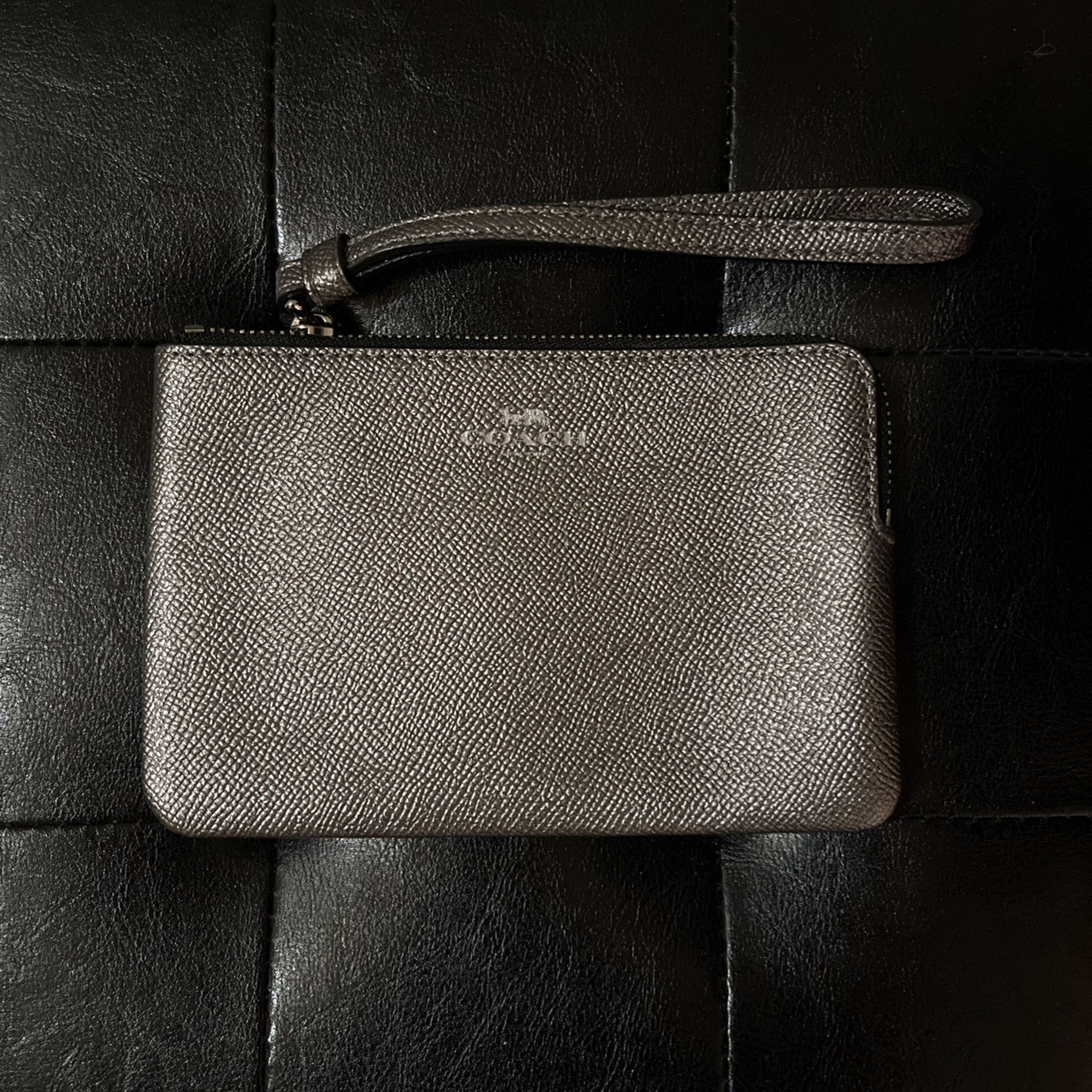 COACH Wristlet Wallet In Gunmetal "Like New"