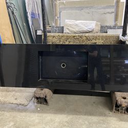 Black Absolute Granite Sink And Countertop
