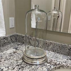 Pottery Barn Dome Jewelry Stand Silver