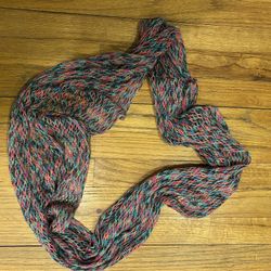 Multi-colored, blue, pink, and green scarf 