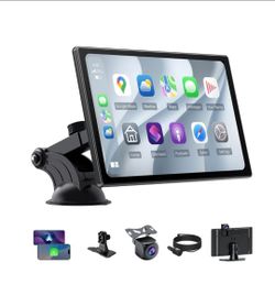 CarPlay Screen for Car 9" Wireless CarPlay&Android, Auto 4K DahsCam&1080P Rear Camera, Portable Car Play Screenn with Bluetooth/FM, Mirror Link, GPS N