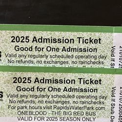 Rapids Water Park Tickets -$28 Each