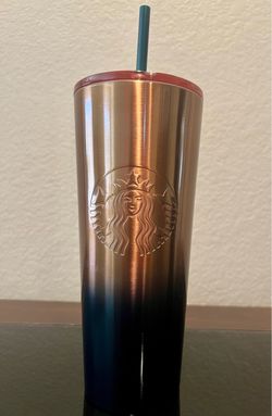 NEW Starbucks Siren Green Gold Copper & Black Tumbler 2024 Anniversary Straw 24 oz NEW