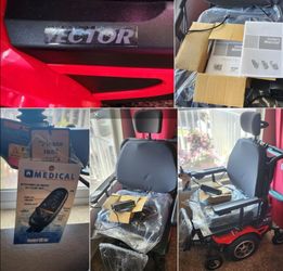 Brand NEW #P323BOBBMU8 Vector Merits Tiltable red Wheelchair Scooter video available