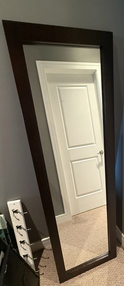 Brown Wood Floor standing mirror