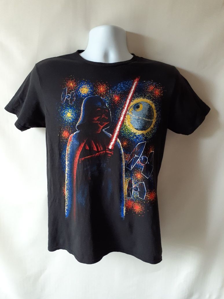 Star Wars Darth Vader Van Gogh boys black short sleeve T-shirt size M