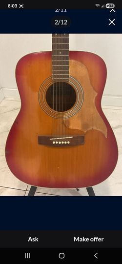 Acoustic Guitar Cherry Sunburst Finish