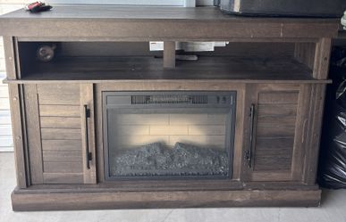 Tv Stand With Built In Faux Fireplace Electric Heater