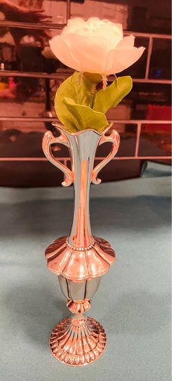 Beautiful lacquered silver plate bud vase