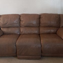 Beige Leather Sofa