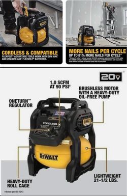 Dewalt 20V Cordless 2.5 Gallon Compressor