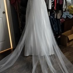 Wedding Dress Or Could Be Worn As A Prom Dress Also Have Petty Coat And Vail 