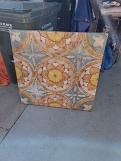 Mediterranean Tile Pattern Canvas Wall Art