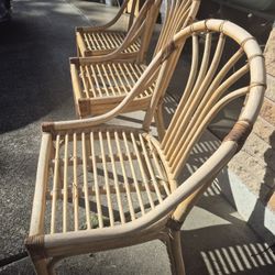 3 Bamboo Dining Chairs