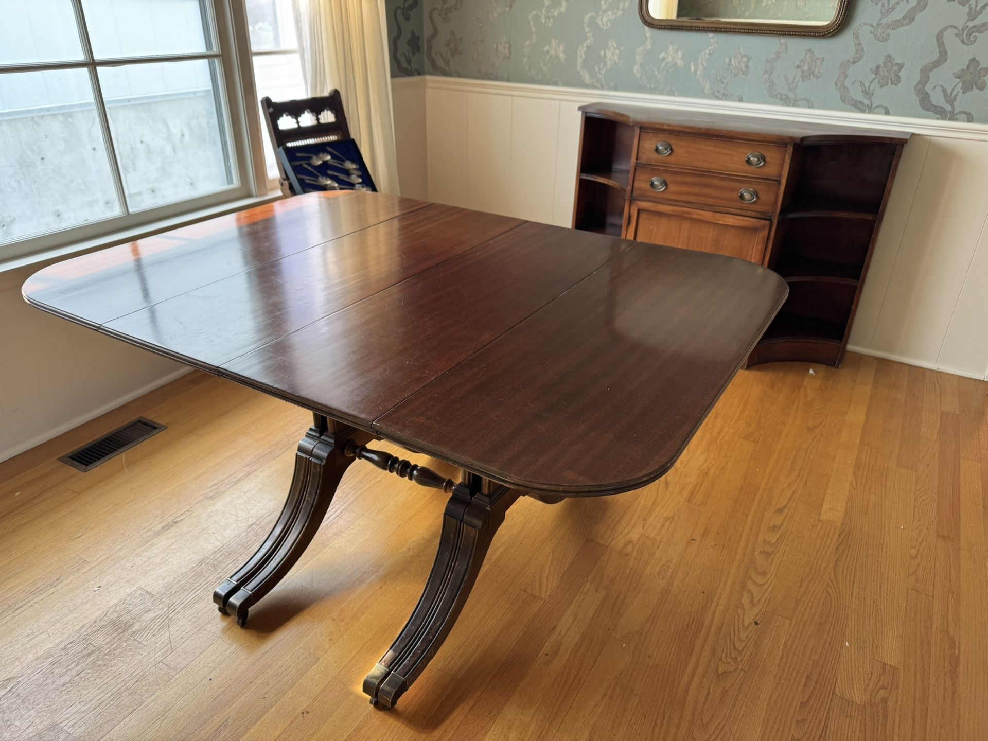 Dining Table with Leaf + Cover – 54.5"L x 40"W x 29.5"H