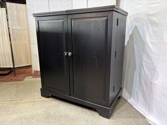 Crosley LaFayette Black Finish Expandable Bar Cabinet