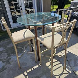 4 Chair Bistro Glass Table