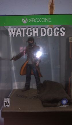 Watch Dogs Xbox one game with Statue, Display, and mask