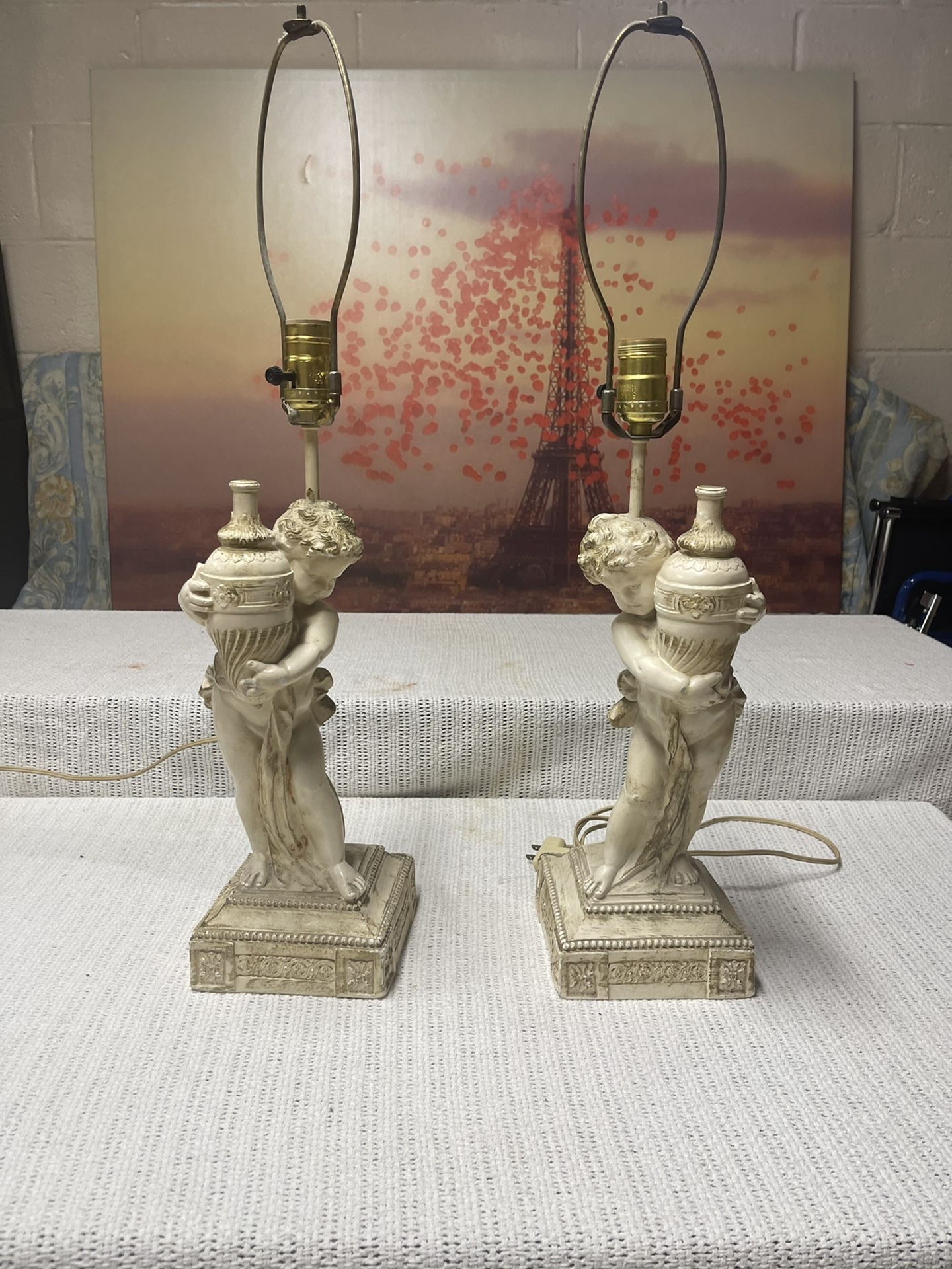 Antique Cherub Lamps 2