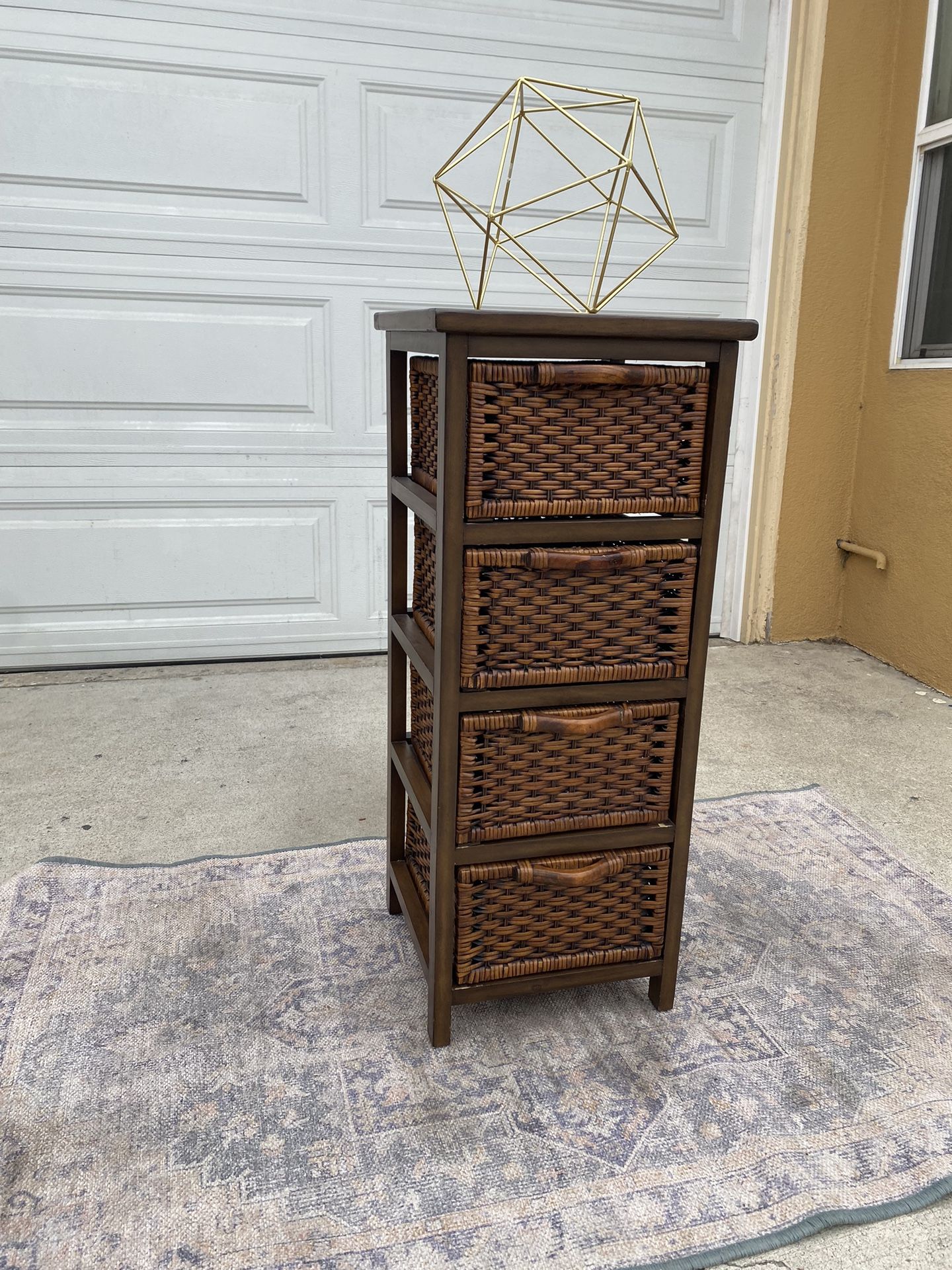 Beautiful 4 Drawer Wicker Organizer/Nightstand
