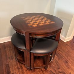 Chess Table With Four Stools