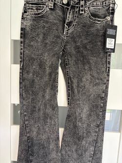 New True Religion Joey Black Acid-Wash Flare Jeans