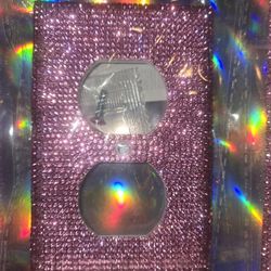  Pink Rhinestone Wall Plate Outlet Cover