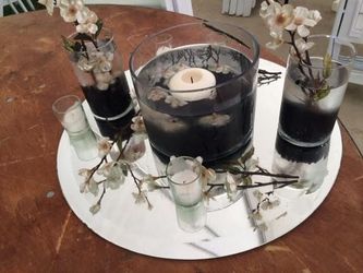 20 Inch Round Beveled Centerpiece Mirrors