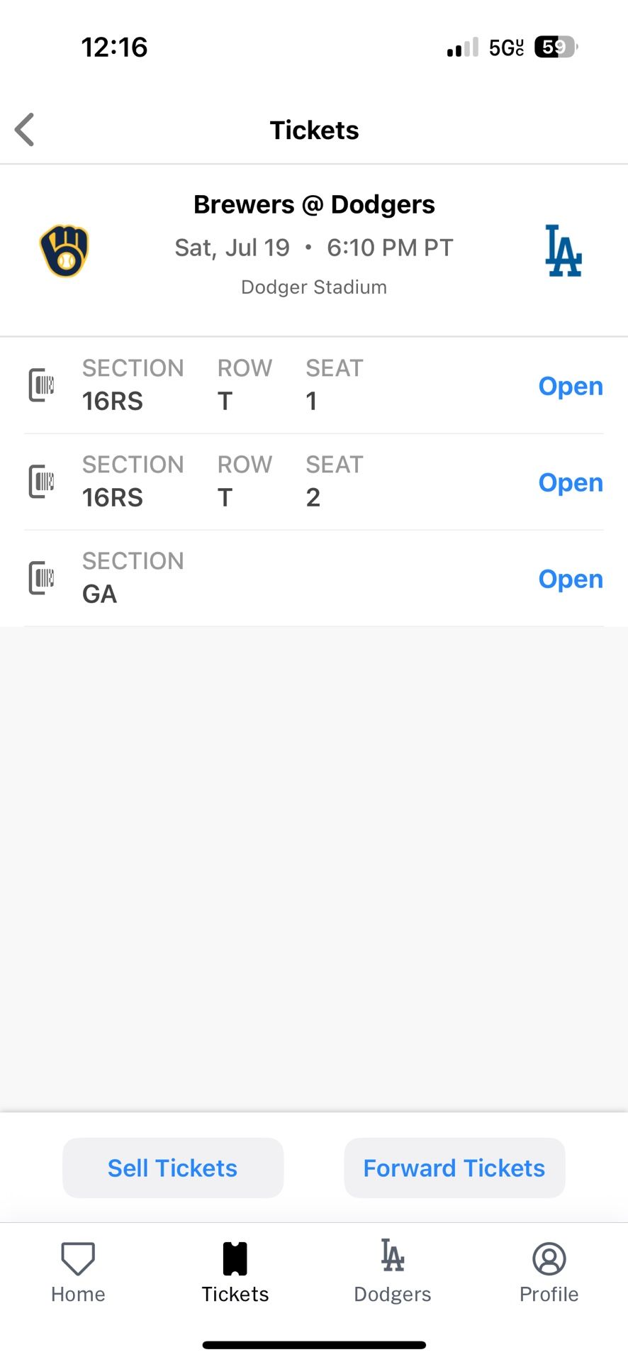 Dodgers Vs Brewers 7/18 & 7/19