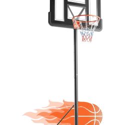 10FT Adjustable Height Portable Basketball Hoop,  44 Inch Backboard - New In Box