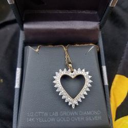 Women's 14K Yellow Gold Heart Pendant Necklace