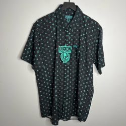 Dixxon Flannel Co Short Sleeve Button Down Shirt Mens Large Black The Bougie NWT