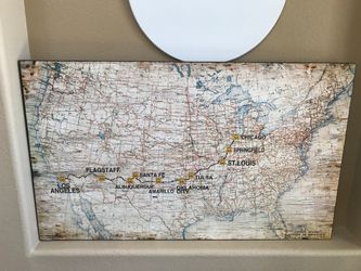 Route 66 map wall art