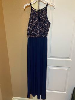 Long navy blue dress