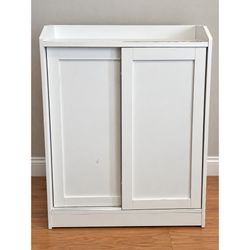 Slim Bathroom Storage Cabinet with sliding doors