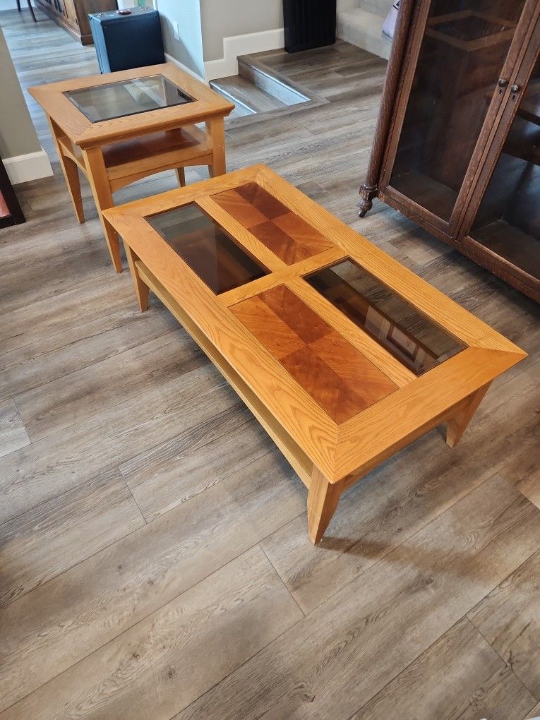Matching end table and coffee table