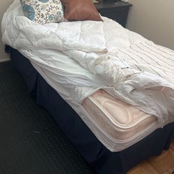 Twin Bed - Mattress, Box Spring and Metal Frame