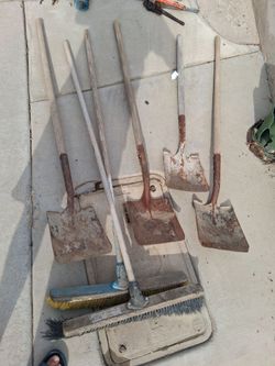 Square shovels and push brooms