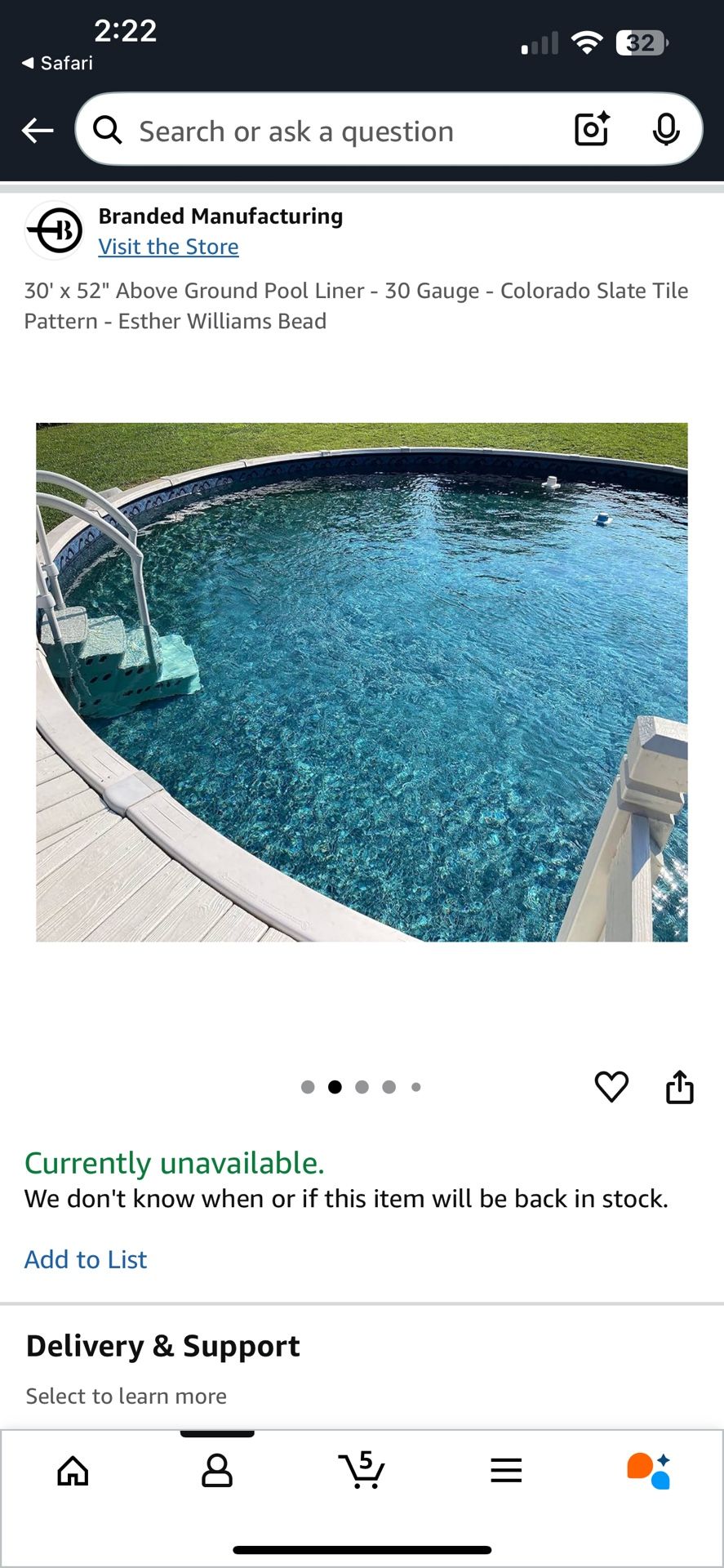 30’ Round Pool Liner