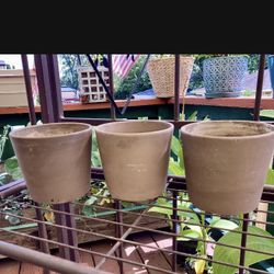 3 IKEA Taupe Plant Pots
