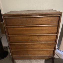 Lane Rhythm Tall Dresser Chest Mid-Century Modern Vintage Walnut