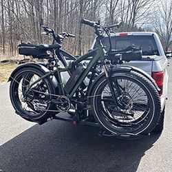 (Brand New) $129 (KAC) 2-Bicycle Rack for Car, SUV, Hatchback Mount for 2” Anti-Wobble Hitch, Heavy Duty Bike Carrier
